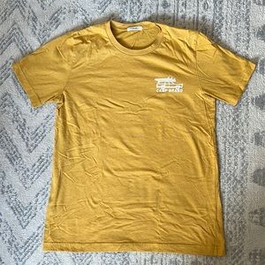 Camp brand goods mustard tee shirt